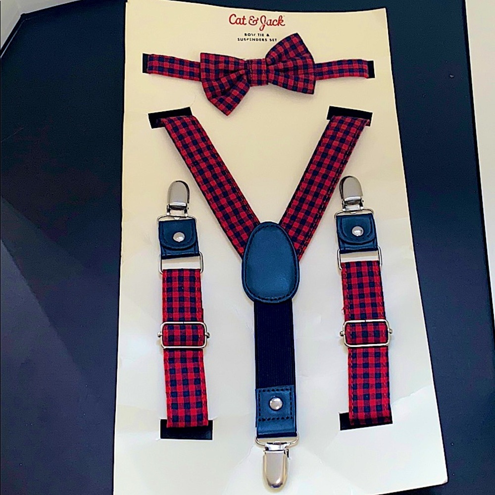 CAT &JACK BOW TIE AND SUSPENDERS SET